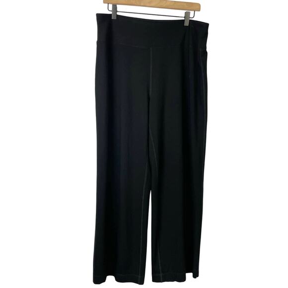 John Mark | Black Wide Leg High Waist Comfortable Athleisure Yoga Pants - Picture 1 of 5